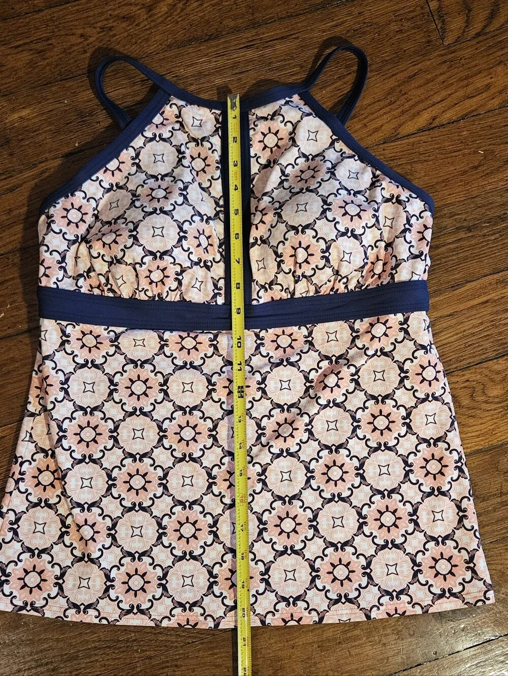 Lands' End High Neck Tankini Swim Top Size 10